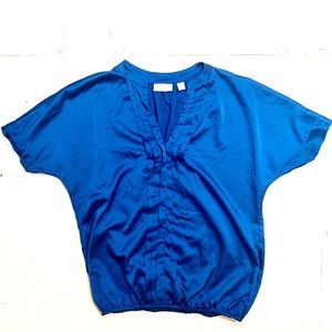 New York & Co. Blue Silky Blouse